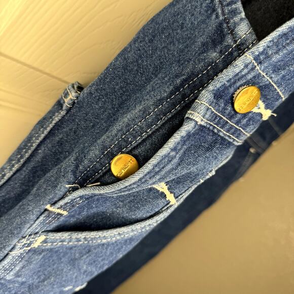 Vintage Carhartt Denim Coveralls Unlined 34x30 - Picture 5 of 11